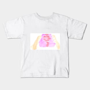 holiday, watercolor, illustration, gift, hands, festive, congratulation, celebratory, holidays, trend, trendy, sketch, hand drawn Kids T-Shirt